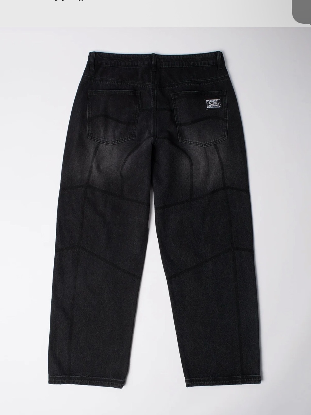 Relaxed-Fit Men's Black Jeans with Subtle Back Patch